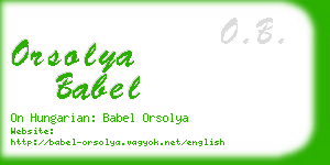 orsolya babel business card